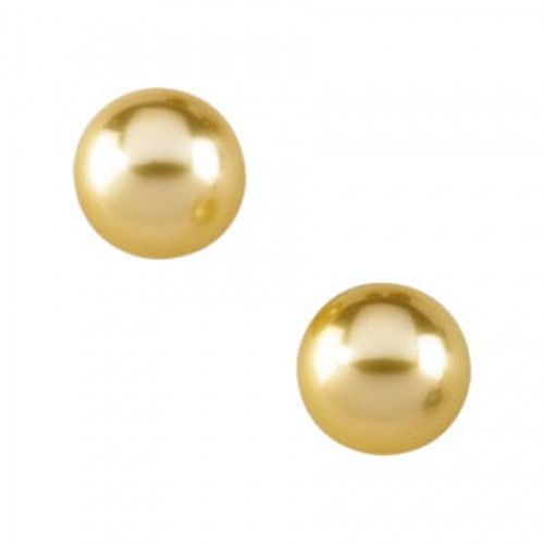 South Sea Pearl Earrings - 10.0mm Golden Pearls in 14k