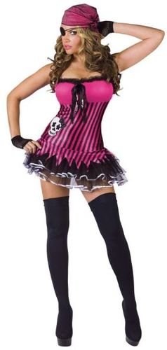 Women's Costume: Rockin' Skull Pirate- Small/Medium