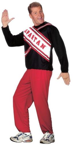 Cheerleader Spartan Guy Men's Costume- One Size