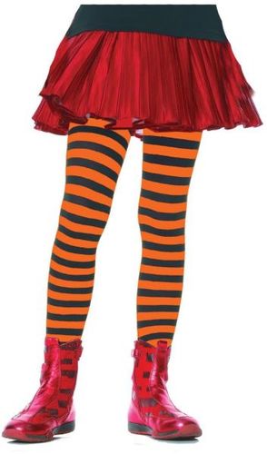 Tights Child Striped Black/Or 4-6