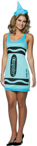 Women's Costume: Sky Blue Crayola Tank- Small/Medium