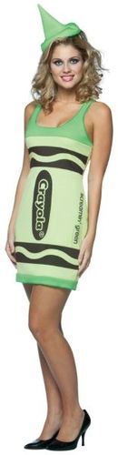 Women's Costume: Green Crayola Tank- Small/Medium