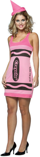 Women's Costume: Tickle Me Pink Crayola Tank- Medium