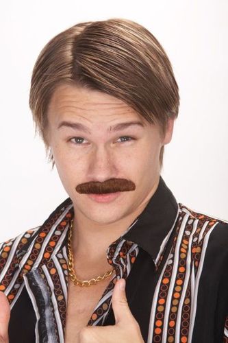 Mustache 70's Dude Brown