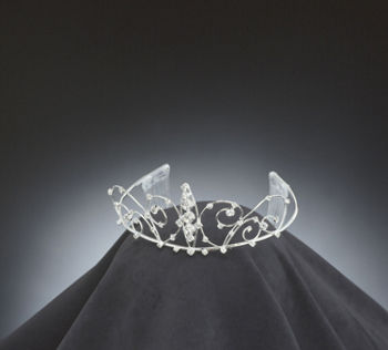 Tiara 2"" Rhinestone Silver