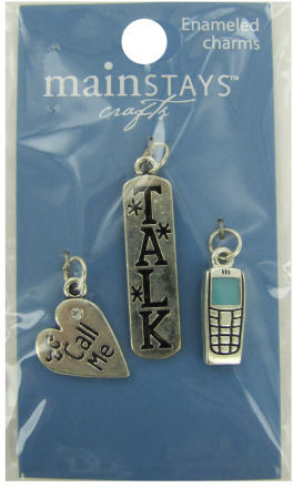 Set of 3 Enamel Cell Phone Charms Case Pack 24