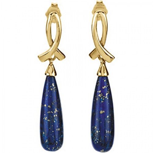 Lapis Lazuli  Irregular Shape Dangle Earrings 6 Carats