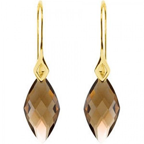 Smoky Quartz  Irregular Shape Drop Earrings 4 Carats