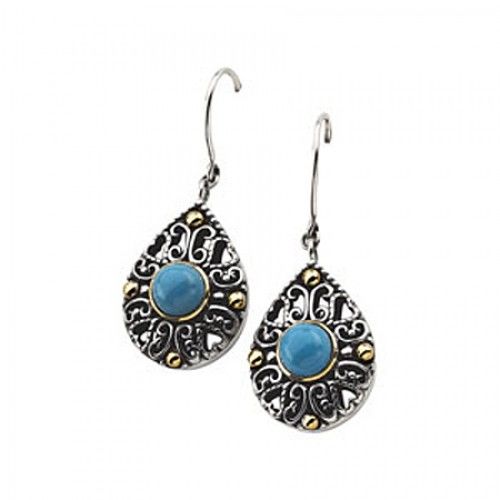 Turqouise  Round Shape Dangle Earrings 1 Carats