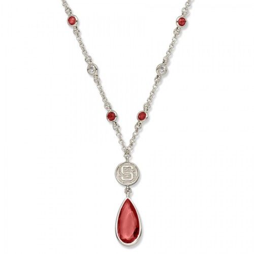 No Carolina State Univ Wolfpack Necklace - Red Crystal