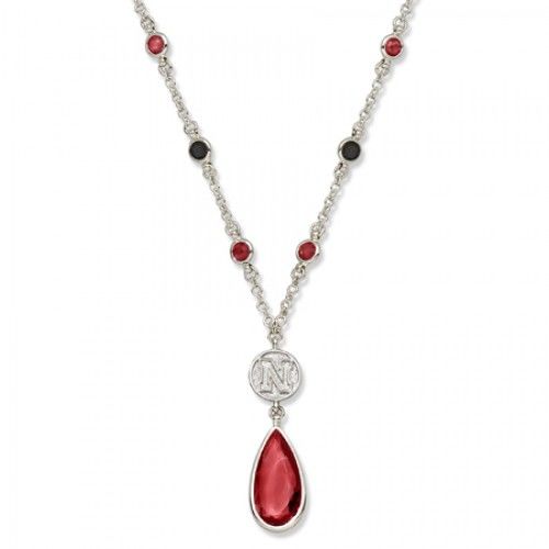 University of Nebraska Lincoln Necklace - Red Crystal