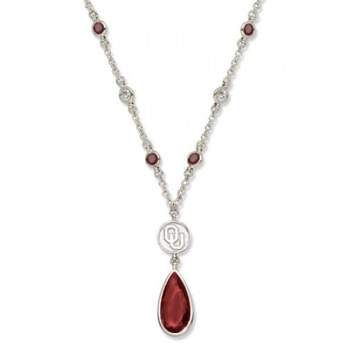 University of Oklahoma Sooners Necklace - Red Crystal