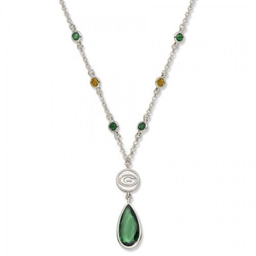 Green Bay Packers Packers Necklace - Green Crystal
