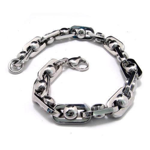 Steel Ball Bracelet Titanium Silver Atomic Volume for Men