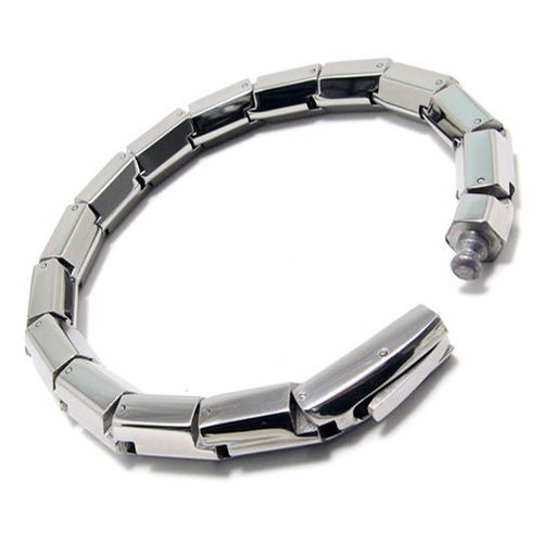 Titanium Steel Armor Bracelet Silver for Men