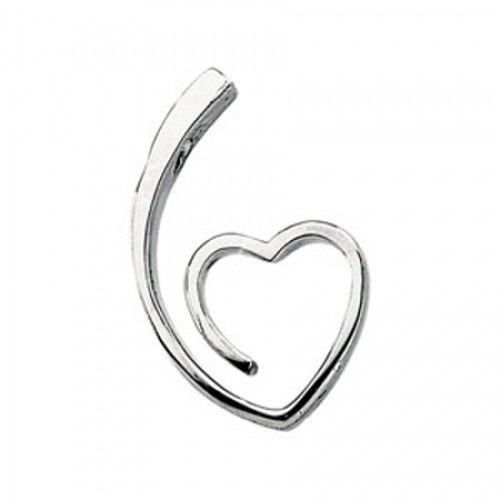 14k White Gold Metal Fashion Heart Pendant New