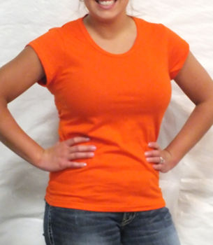 Ladies Orange Short Sleeve Top Case Pack 8