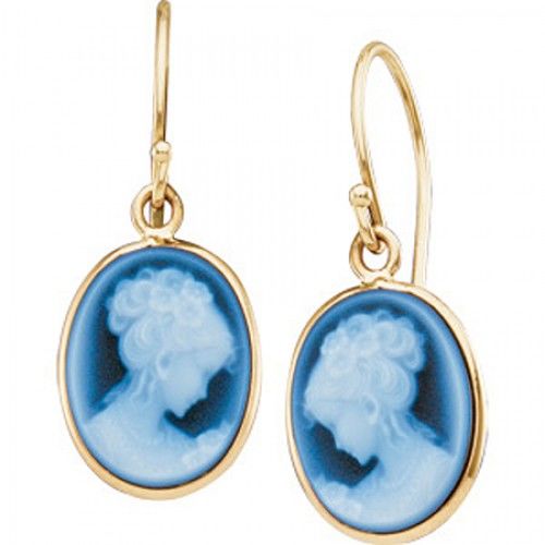 14k Gold Dangle Earrings W/ Agate