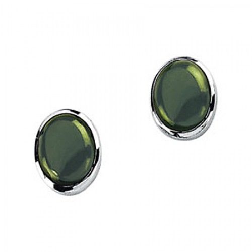 14k Gold Stud Earrings W/ Jade