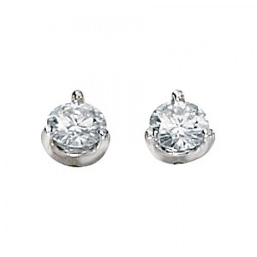 14k White Gold Moissanite Earrings - 4.00mm & 1/2 Cttw