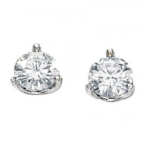 14k White Gold Moissanite Earrings - 5.00mm - 1 Cttw