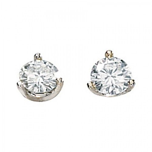 Moissanite Earrings in 14k White Gold - 4.50mm - 3/4 Cttw