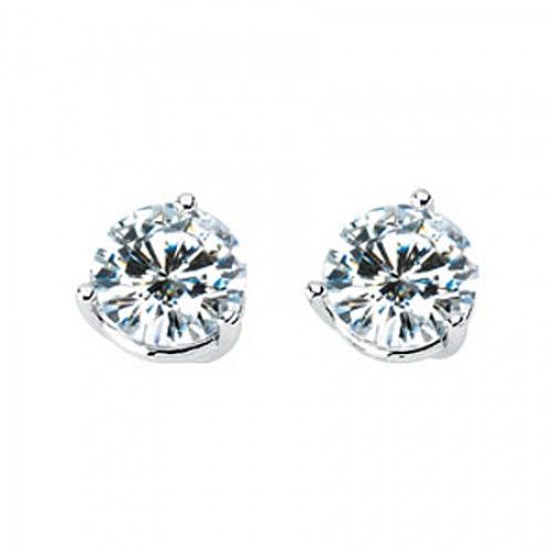 Moissanite Earrings in 14k White Gold - 7.50mm - 3 Cttw