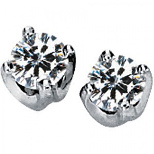 Moissanite Earrings in 14k White Gold - 3.00mm - 1/5 Cttw