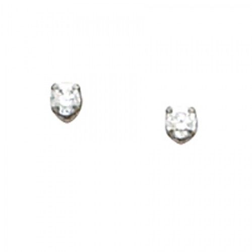 Children'S White Piercing Earring Studs with Cubic Zirconia