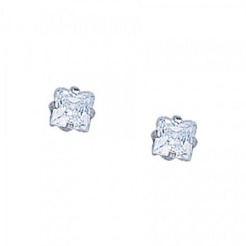 Kid'S Piercing Earrings with Nickel Plating & Cubic Zirconia