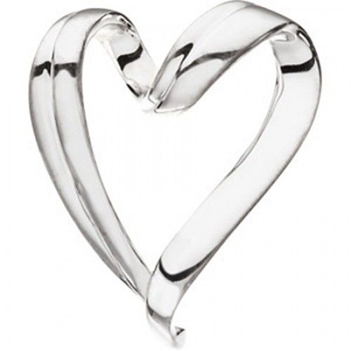Heart Chain Slide Pendant in Sterling Silver