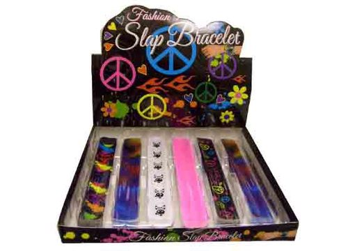 Slap Bracelets Assorted In Display Case Pack 72