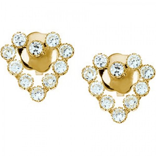 14k Yellow Gold Children'S Heart Earrings
