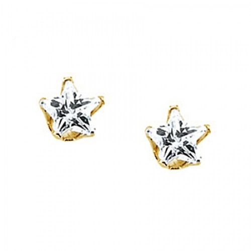 14k Yellow Gold Children'S Star Stud Earrings