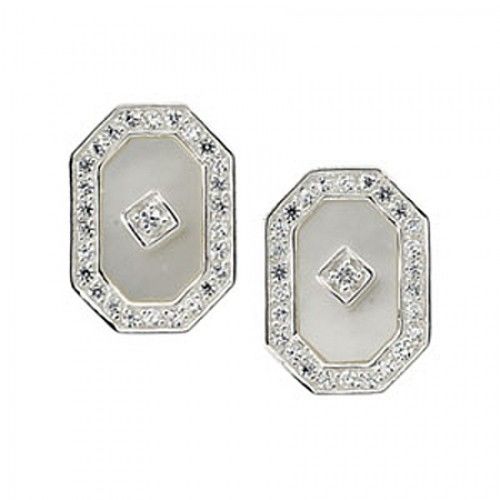 Mother of Pearl Stud Earrings - Sterling Silver