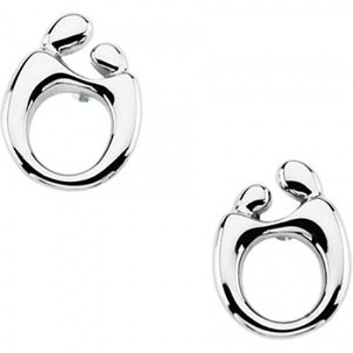 Mother & Child Earrings - 14k White Gold