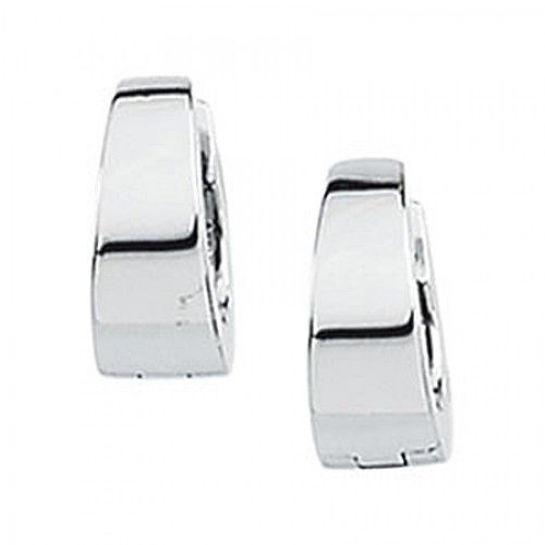 Hinged Hoop Huggie Earrings - 10.25 Mm - 14k White Gold