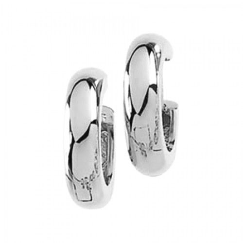 Hinged Hoop Earrings - 14.25 Mm - 14k White Gold