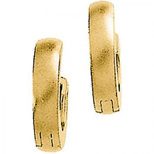 Hinged Hoop Earrings Huggie - 10 Mm - 14k Yellow Gold