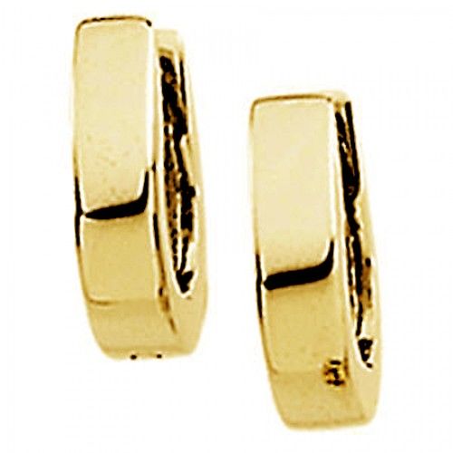 Hinged Hoop Huggie Earrings - 10 Mm - 14k Yellow Gold