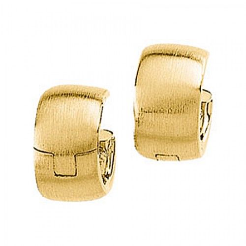 Thick Huggie Hoop Earrings - 11.5 Mm - 14k Yellow Gold