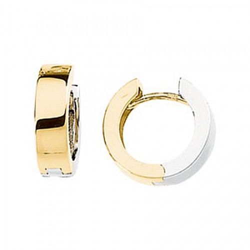 Hoop Earrings - 14.5 Mm - 14k Two Tone Gold