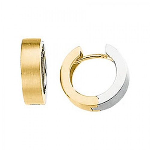Hoop Earrings - 14.5mm - 14k Yellow Gold and White Gold