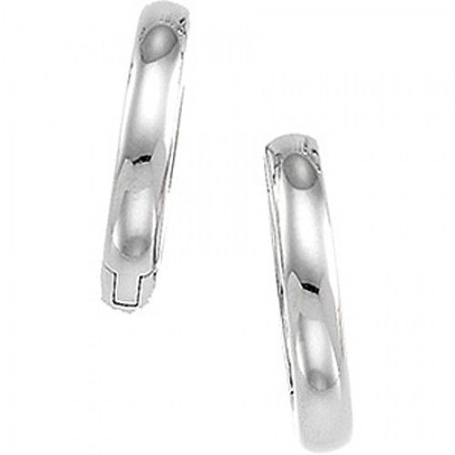 Hinged Hoop Earrings - 17.50mm - Platinum New