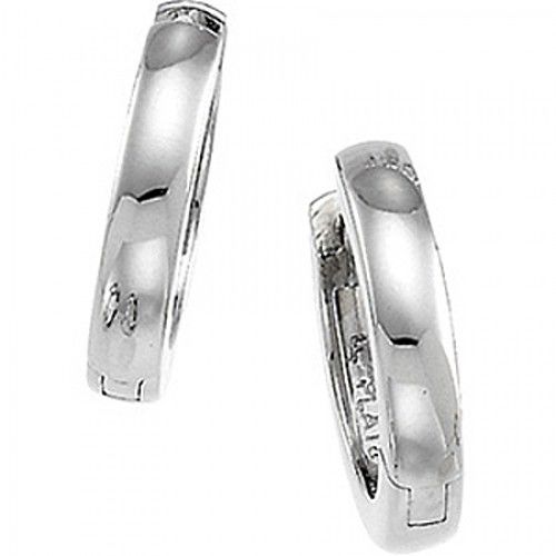 Hinged Hoop Earrings - New 14.00 Mm - Platinum