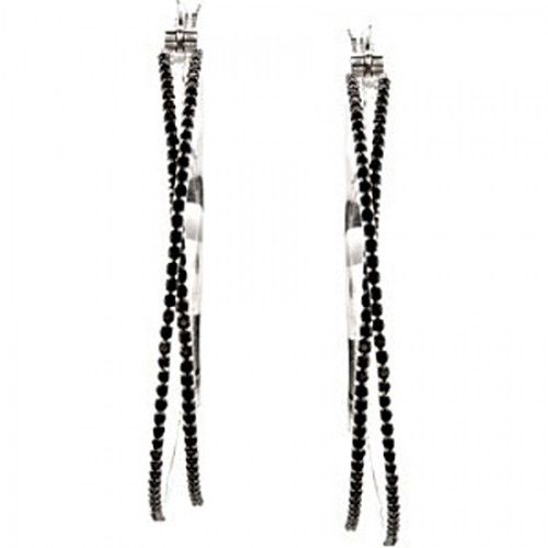 Spinel Hoop Earrings Sterling Silver - Round Shape