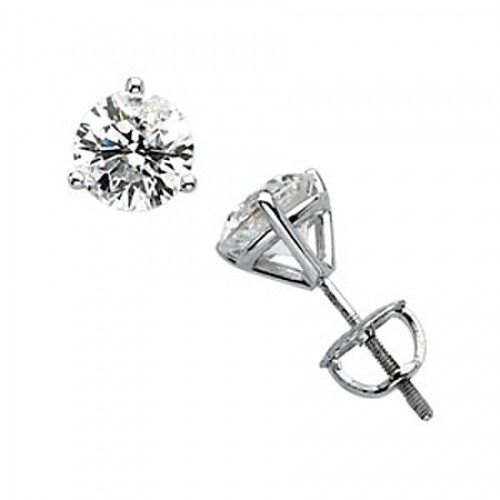 Round Diamond Earrings in 14k White Gold - 0.5 Cttw