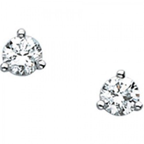 Round Diamond Earrings in 14k White Gold - 0.25 Cttw