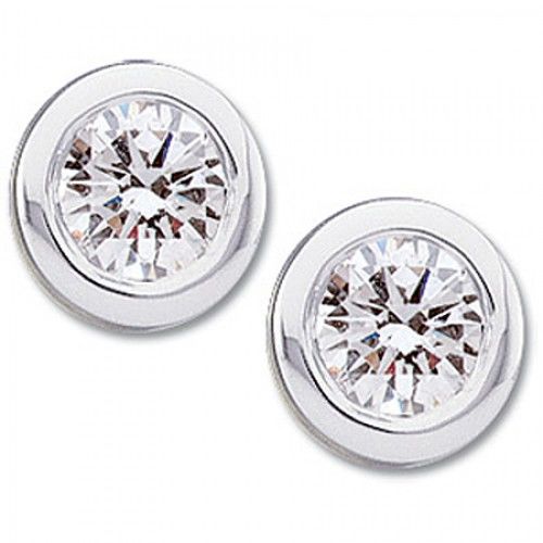 14k White Gold Round Diamond Earrings - 0.5 Cttw