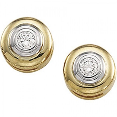 Round Diamond Earrings in 14k Yellow Gold - 0.2 Cttw